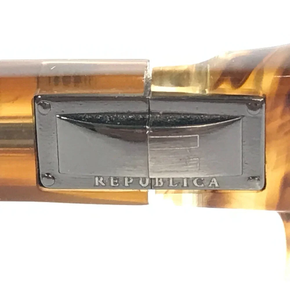 Republica Eyeglasses Frame Tribeca BD Striped Brown Horn Rectangle 55-16-140
